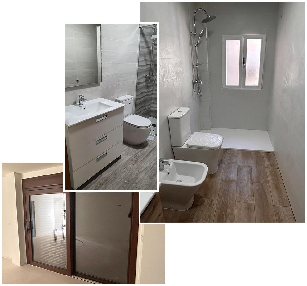 cuartos de baño y ventanas